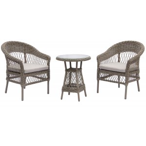 Holmön café set i konstrotting - Beige/vit