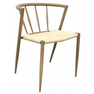 Bella utestol i ek-utseende med beige repsits