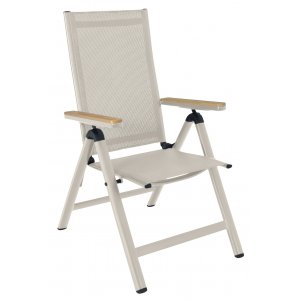 Svea positionsstol beige textilene med armstöd i ek-aintwood