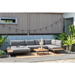 Lifestyle Garden Topaz loungegrupp med dagbädd - Grå/teak