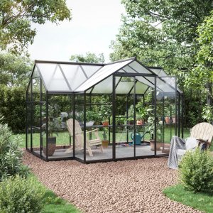 Växthus Hyperion 10,2 m² - Svart + Växthusrengöring