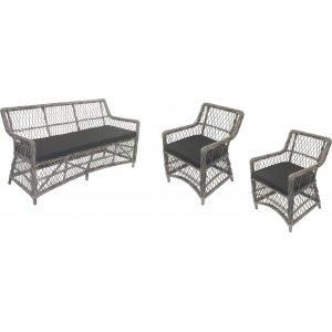 Provence 3-sits soffa med 2 st fåtöljer i konstrotting