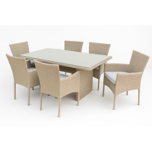 Utematgrupp – Hampton & Menton | Naturfärgat | 6 st stolar