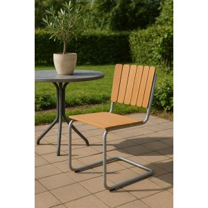 Utestol stapelbar - Teak / Galvaniserat stål - Möllan