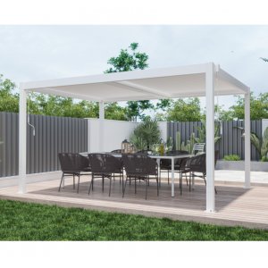 Pergola | Öppningsbart lamelltak | 4x3 | Vit