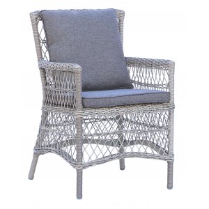 Provence utefåtölj i grå konstrotting + Rengöringsspray för utemöbler