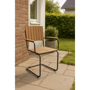 Holmsund stolar - Svart/acasia + Rengöringsspray för utemöbler