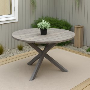 Scottsdale runt utebord - Ø112 cm | Rustik grå + Textilimpregnering för utemöbler