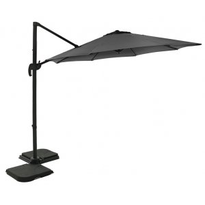 Hängparasoll - Corsica | Ø350 cm | Mörkgrå + Textilimpregnering för utemöbler