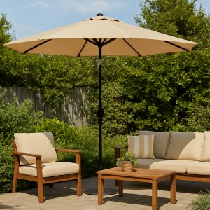 Parasoll - Fjällbacka | Ø300 cm | Beige + Textilimpregnering för utemöbler