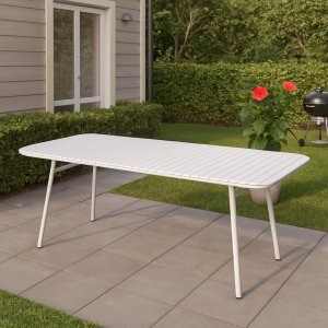 Utebord 180 cm vit - Holmsund + Textilimpregnering för utemöbler