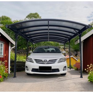 Carport 17 m² – 570 × 303 cm | Aluminiumstomme med kanalplasttak