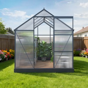 Växthus 6,0 m² polykarbonat plast - enkel montering