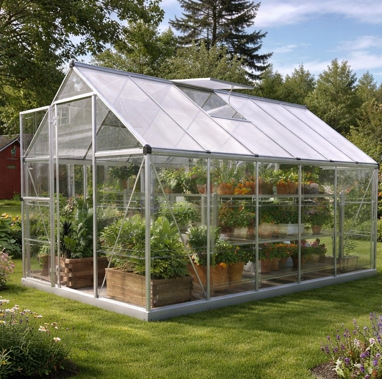 Växthus Harmony 6,6 m² aluminium polykarbonat Gardeney