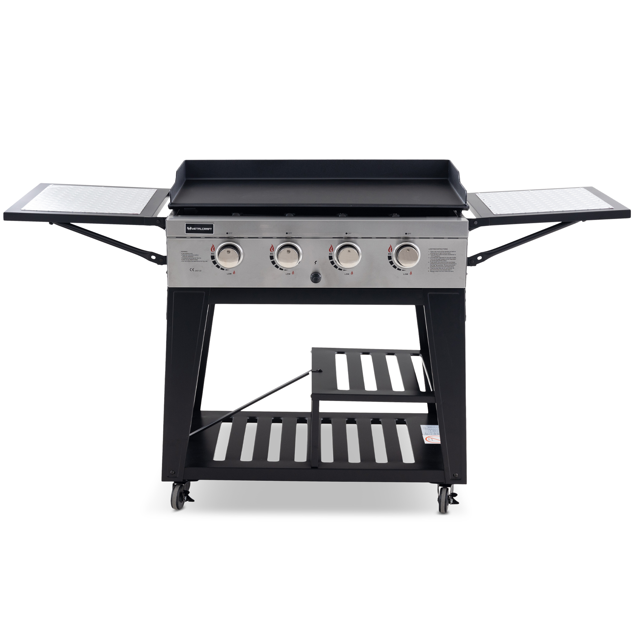 Gasoldrivet stekbord 16 kW - 4 rostfria brännare - Stekhäll