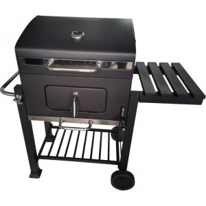 Kolgrill 41x28 cm höj-sänkbar med termometer & hjul