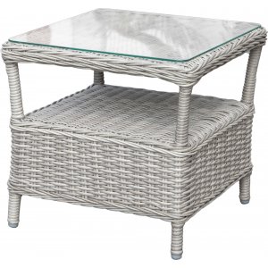 Tor sidobord 48x48 cm grå konstrotting utomhus loungegrupp