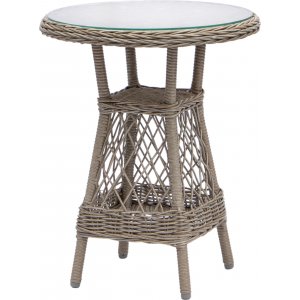 Runt sidobord utomhus konstrotting glas 52cm loungegrupp