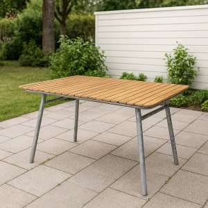 Utemöbler matgrupp Möllan bord 120x80cm teak & stål