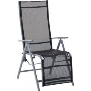 Positionsstol aluminium utomhus 81x56x112 cm justerbar trädgårdsstol