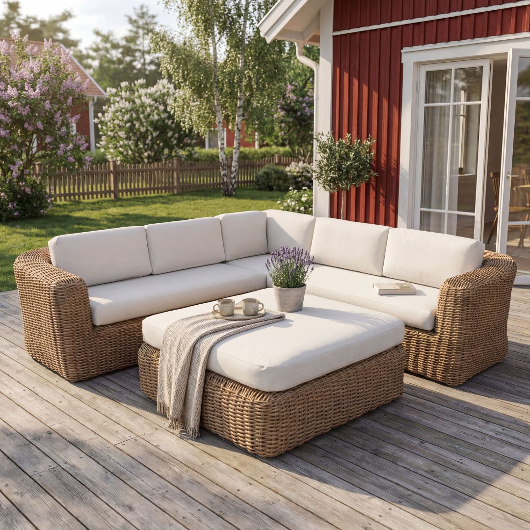 Malibu XL loungegrupp utomhus konstrotting hörnsoffa