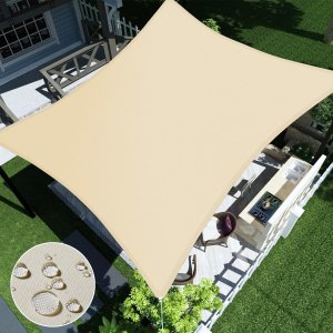Solsegel 3x3 meter Beige Parasoll Balkong UV-skydd