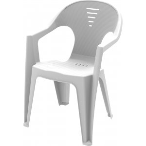 Stapelbar vit plaststol utomhus - Trädgårdsstolar plast