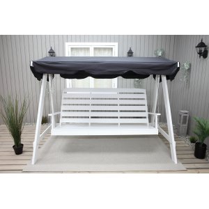 Hammock trä vit/svart - Dubbel hammock 215x133x162 cm