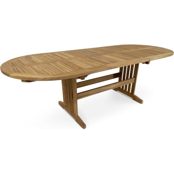 Ovalt matbord teak utdragbart 180/240 cm 8 personer utomhus
