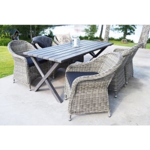 Komplett utegrupp Mercury Scottsdale - Grålaserad furu & konstrotting