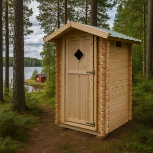 Utedass trä 128x102x217,8cm - Ventilation & vädertåligt tak