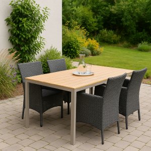Las Vegas matbord ek aintwood 150x90cm - Trädgårdsbord