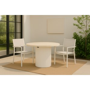 Runt utebord Gardeney - Merca matbord Ø122 cm trädgårdsbord