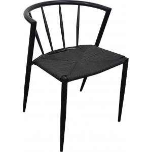 Svart metall Y-formad trädgårdsstol utestol