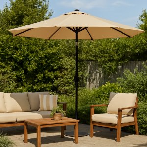 Parasoll Fjällbacka 200 cm Beige - Gardeney Balkong & Trädgård