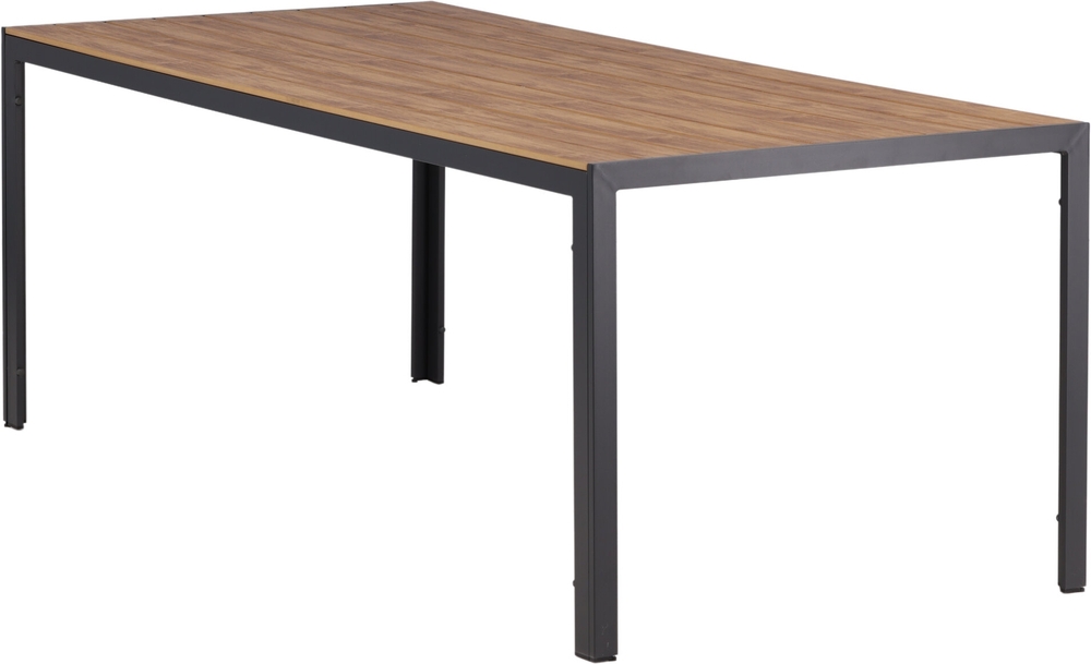 Chania trädgårdsbord 205x90 svart/natur polywood